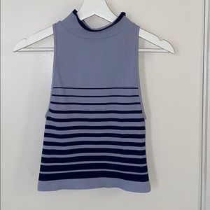 Free people blue striped crop top size M